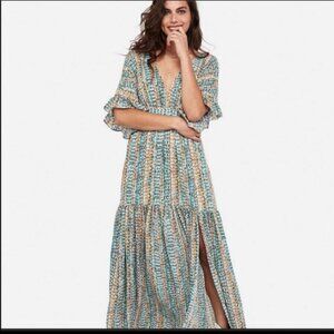 Express x Rocky Barnes Multicolor Maxi Dress NWT
